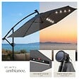 TECTAKE - parasol déporté à LED pivotant 360° en polyester solaire UV 50+ gris 3x3 m - vignette