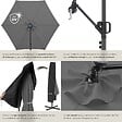 TECTAKE - parasol déporté à LED pivotant 360° en polyester solaire UV 50+ gris 3x3 m - vignette