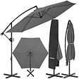 TECTAKE - Parasol à pied central pivotant 360 degrés inclinable gris double toit en polyester 3x3 m - vignette