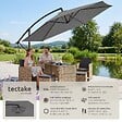 TECTAKE - Parasol à pied central pivotant 360 degrés inclinable gris double toit en polyester 3x3 m - vignette
