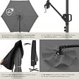 TECTAKE - Parasol à pied central pivotant 360 degrés inclinable gris double toit en polyester 3x3 m - vignette