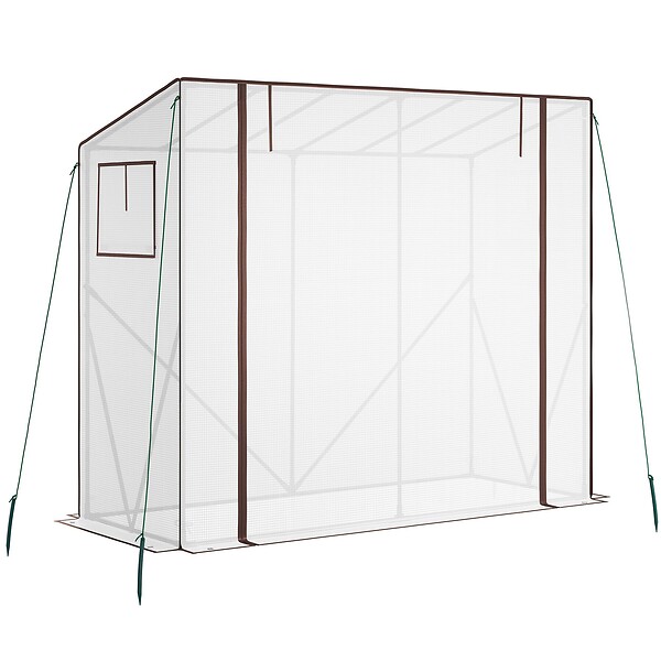 TECTAKE - serre en plastique transparent blanc 200x77x170 cm robuste avec résistance aux intempéries - large