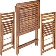 TECTAKE - Ensemble de bistrot marron pliable résistant aux intempéries pour 2 personnes en bois d'acacia huilé et acier galvanisé - vignette
