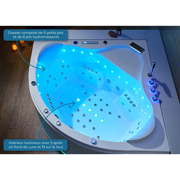 DISTRIBAIN - Baignoire balnéo Vesuve 81 jets Whirlpool - large