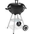 TECTAKE - Barbecue sphérique à 2 roues, Ø 41,5 cm, cendrier amovible noir/gris - vignette