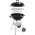 TECTAKE - Barbecue sphérique à 2 roues, Ø 41,5 cm, cendrier amovible noir/gris - vignette