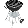 TECTAKE - Barbecue sphérique à 2 roues, Ø 41,5 cm, cendrier amovible noir/gris - vignette