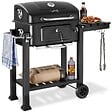 TECTAKE - barbecue charbon de bois noir avec bac réglable grille en acier chromé 110x64x104 cm - vignette