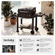 TECTAKE - barbecue charbon de bois noir avec bac réglable grille en acier chromé 110x64x104 cm - vignette