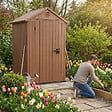 KETER - Keter Darwin 4x4 abri de jardin en résine marron 123,8 x 117 x 205,1 cm (259006) - vignette