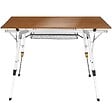 TECTAKE - Table de camping Tina en aluminium, pliable et réglable en hauteur aspect bois - vignette