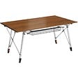 TECTAKE - Table pliante en aluminium Bastian, réglable en hauteur aspect bois - vignette