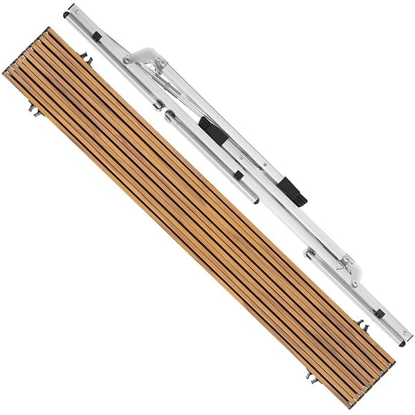 TECTAKE - Table pliante en aluminium Bastian, réglable en hauteur aspect bois - large