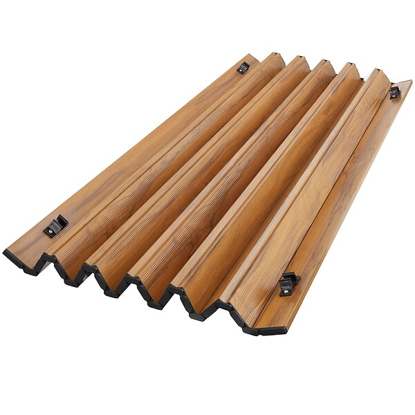 TECTAKE - Table pliante en aluminium Bastian, réglable en hauteur aspect bois - large