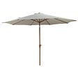 HAPPY GARDEN - Parasol droit HAPUNA rond 3,30m de diamètre beige et effet bois - vignette
