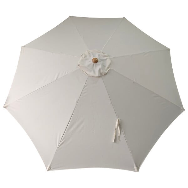 HAPPY GARDEN - Parasol droit HAPUNA rond 3,30m de diamètre beige et effet bois - large