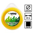 VITO - Fil nylon carré pour débroussailleuse - longueur 60m - diamètre 3mm VITO - vignette
