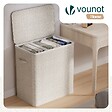 VOUNOT - Panier a linge 3 compartiments et sacs amovibles auto ajustant avec couvercle 170L Beige - vignette