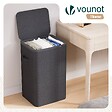 VOUNOT - Panier a linge 1 compartiment et sac amovible auto ajustant avec couvercle 90L Anthracite - vignette