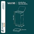 VOUNOT - Panier a linge 1 compartiment et sac amovible auto ajustant avec couvercle 90L Anthracite - vignette