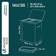 VOUNOT - Panier a linge 2 compartiments et sacs amovibles auto ajustant avec couvercle 150L Anthracite - vignette