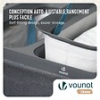 VOUNOT - Panier a linge 2 compartiments et sacs amovibles auto ajustant avec couvercle 150L Anthracite - vignette