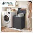 VOUNOT - Panier a linge 2 compartiments et sacs amovibles auto ajustant avec couvercle 150L Anthracite - vignette