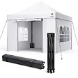 VOUNOT - Tonnelle de jardin renforcée 3x3m pliable Barnum avec 4 parois latérales et fenêtres blanc - vignette