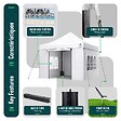VOUNOT - Tonnelle de jardin renforcée 3x3m pliable Barnum avec 4 parois latérales et fenêtres blanc - vignette