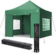 VOUNOT - Tonnelle de jardin renforcée 3x3m pliable Barnum avec 4 parois latérales et fenêtres vert - vignette