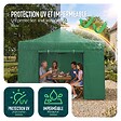 VOUNOT - Tonnelle de jardin renforcée 3x3m pliable Barnum avec 4 parois latérales et fenêtres vert - vignette