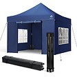 VOUNOT - Tonnelle de jardin renforcée 3x3m pliable Barnum avec 4 parois latérales et fenêtres bleu - vignette