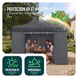 VOUNOT - Tonnelle de jardin renforcée 3x3m pliable Barnum avec 4 parois latérales et fenêtres gris - vignette