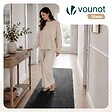 VOUNOT - Tapis de salon poils ras doux antiderapant 80x200cm uni anthracite - vignette