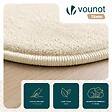 VOUNOT - Tapis de salon poils ras doux antiderapant ф160cm uni beige - vignette