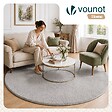 VOUNOT - Tapis de salon poils ras doux antiderapant ф200cm uni gris - vignette