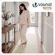 VOUNOT - Tapis de salon poils ras doux antiderapant 80x200cm uni beige - vignette