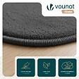 VOUNOT - Tapis de salon poils ras doux antiderapant ф200cm uni anthracite - vignette
