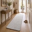 VOUNOT - Tapis de salon poils ras doux antiderapant 60x180cm uni gris - vignette