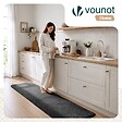 VOUNOT - Tapis de salon poils ras doux antiderapant 60x180cm uni anthracite - vignette