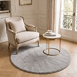 VOUNOT - Tapis de salon poils ras doux antiderapant ф120cm uni gris - vignette