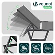 VOUNOT - Bain de soleil transat aluminium en textilene 190x62x31cm gris - vignette