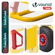 VOUNOT - Diable pliant chariot de transport avec roue pneumatique charge 200kg jaune - vignette