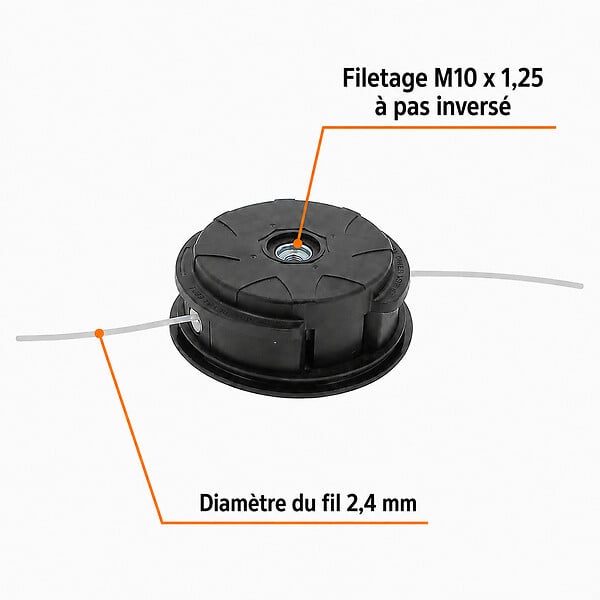 GT GARDEN - Tête fil professionnelle pour débroussailleuse et multifonction 4 en 1 - large