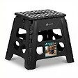 VOUNOT - Tabouret pliant antiderapant 37x30x32.5 cm plastique noir - vignette