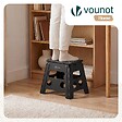 VOUNOT - Tabouret pliant antiderapant 37x30x32.5 cm plastique noir - vignette