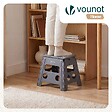 VOUNOT - Tabouret pliant antiderapant 37x30x32.5 cm plastique gris - vignette