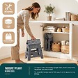 VOUNOT - Tabouret pliant antiderapant 37x30x32.5 cm plastique gris - vignette