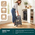 VOUNOT - Tabouret pliant antiderapant 39x32x40 cm plastique gris - vignette