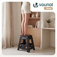 VOUNOT - Tabouret pliant antiderapant 39x32x40 cm plastique noir - vignette